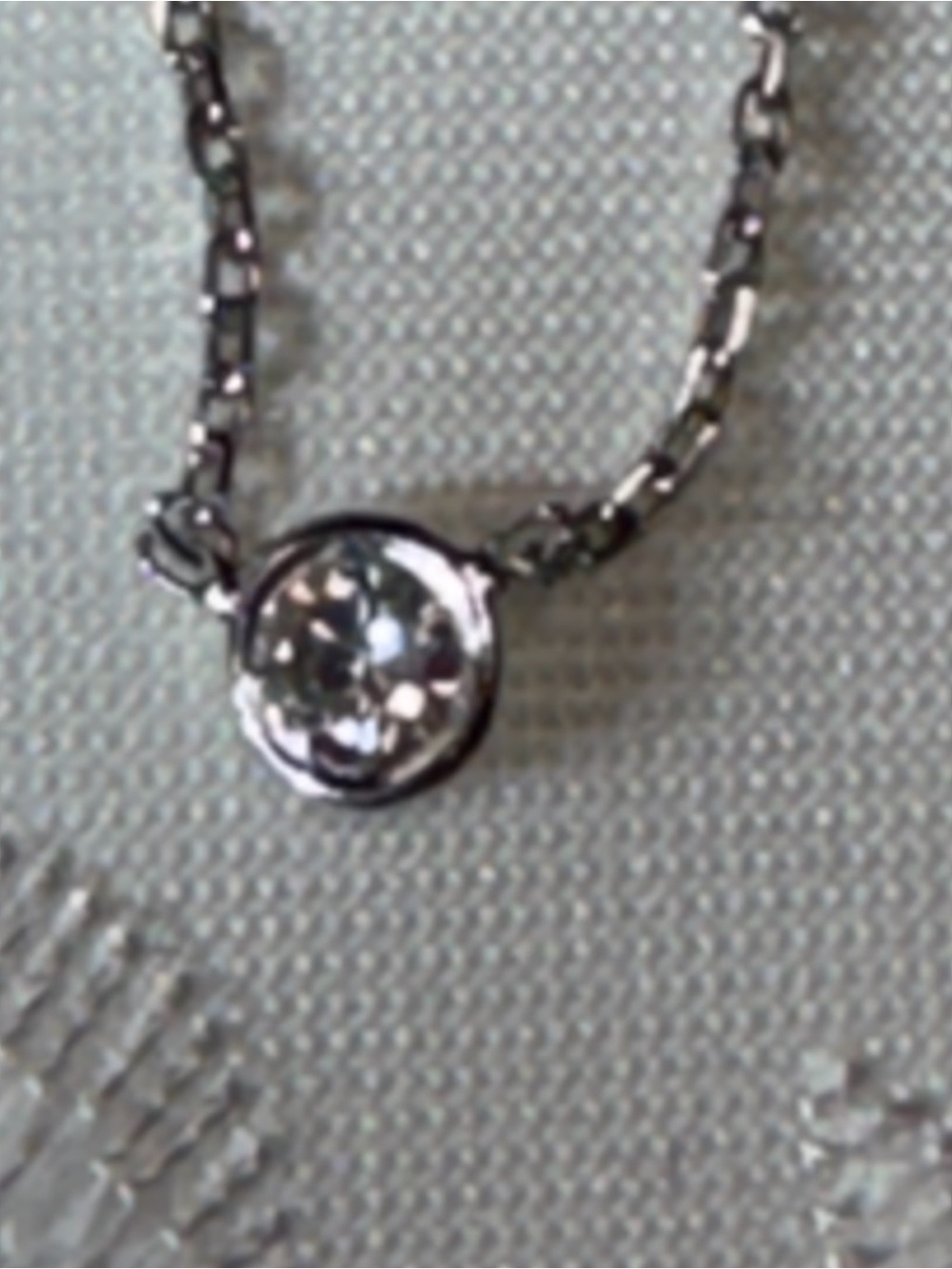 Diamond by the yard 14k white gold single diamond neck piece 18 in 20 pt bezel d